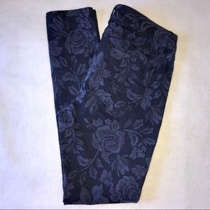Elle Floral Patterned Denim Pants Size 10